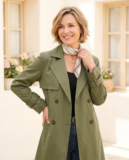 ExpressOutlet24 - Mokil | Double-Breasted Notched Lapel Coat Women