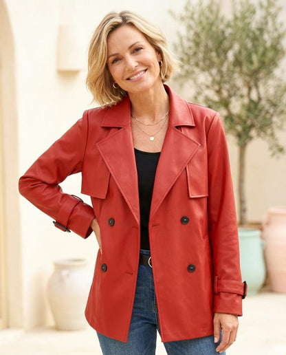 ExpressOutlet24 - Mokil | Double-Breasted Notched Lapel Coat Women