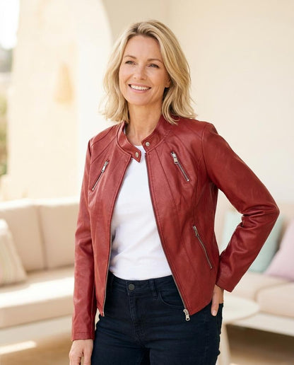 ExpressOutlet24 - Runim | Fitted Zippered Leather Jacket Women