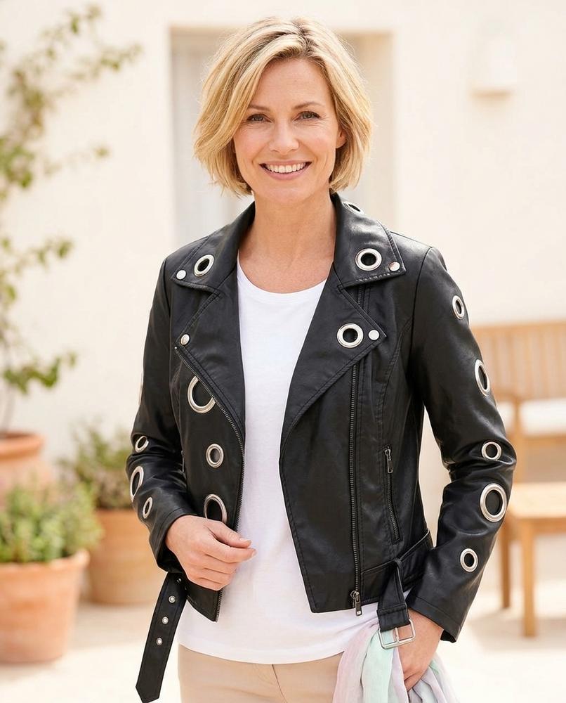 ExpressOutlet24 - Tubol | Camouflage Eyelet-Embellished Jacket Women