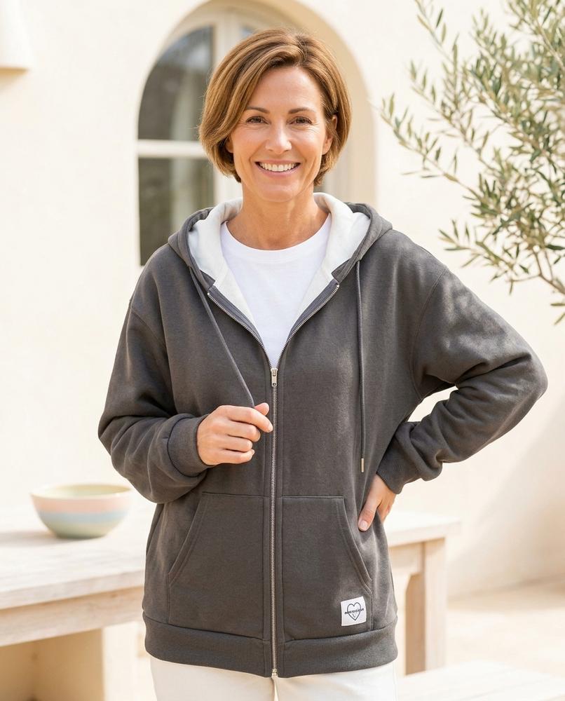 ExpressOutlet24 - Savek | Zip-Up Relaxed-Fit Hoodie Women