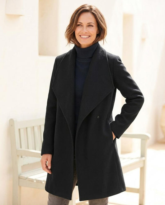 ExpressOutlet24 - Valon | Open-Front Wide-Lapel Coat Women
