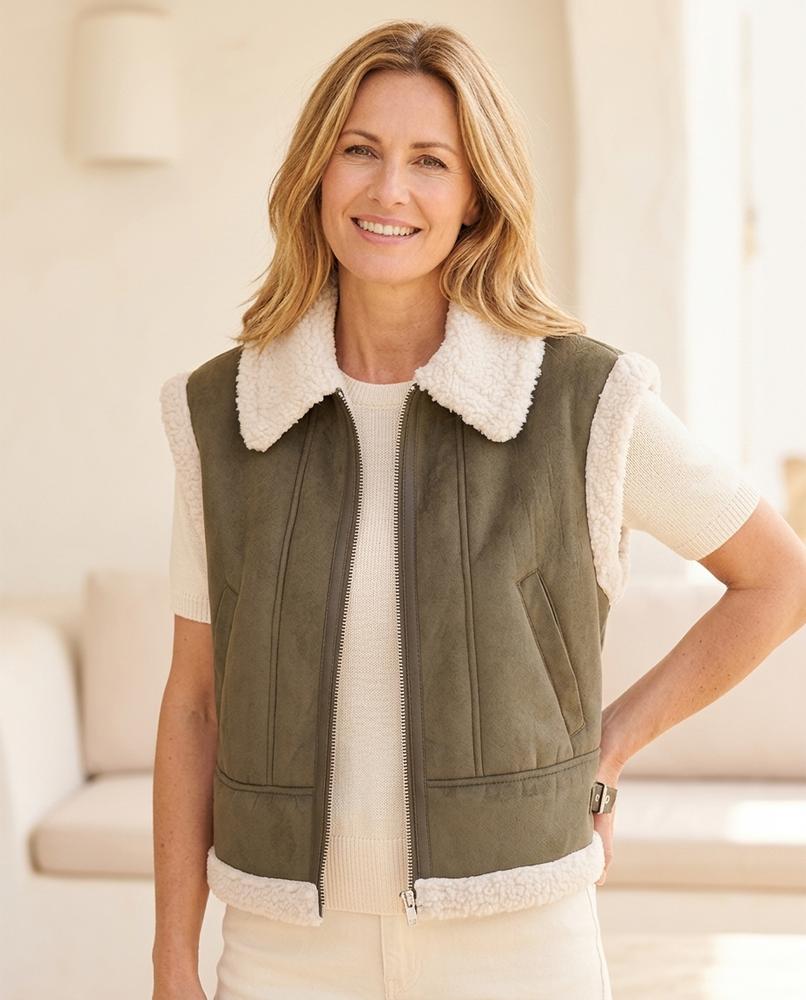ExpressOutlet24 - Kakik | Zip-Up Sherpa-Lined Vest Women