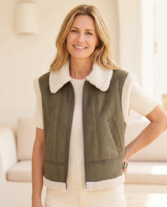 ExpressOutlet24 - Kakik | Zip-Up Sherpa-Lined Vest Women