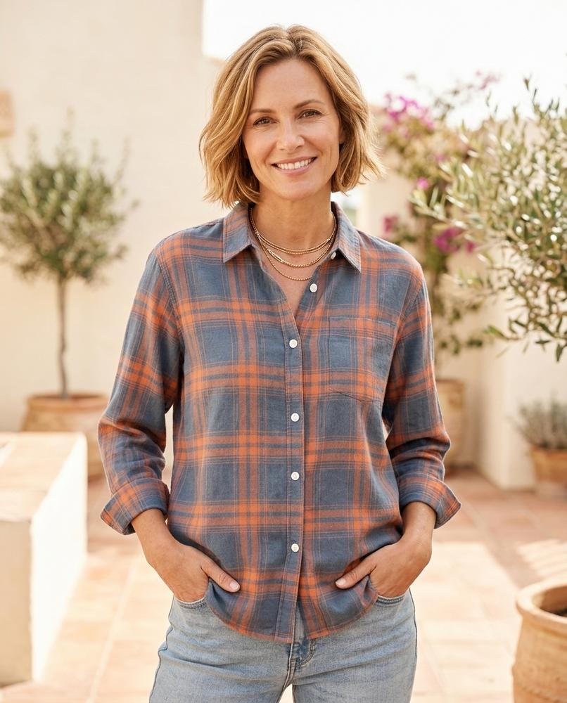 ExpressOutlet24 - Lufom | Plaid Button-Down Shirt Women