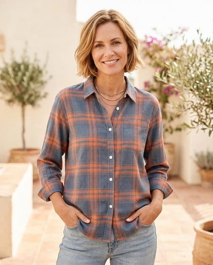 ExpressOutlet24 - Lufom | Plaid Button-Down Shirt Women