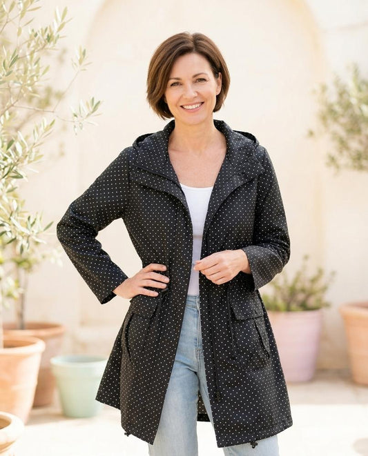 ExpressOutlet24 - Valol | Polka Dot Hooded Jacket Women